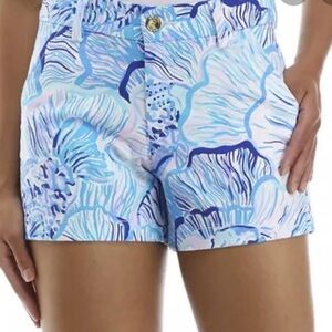 Lilly Pulitzer Blue and White Callahan Shorts - Bermuda Blue Fishful Thinking